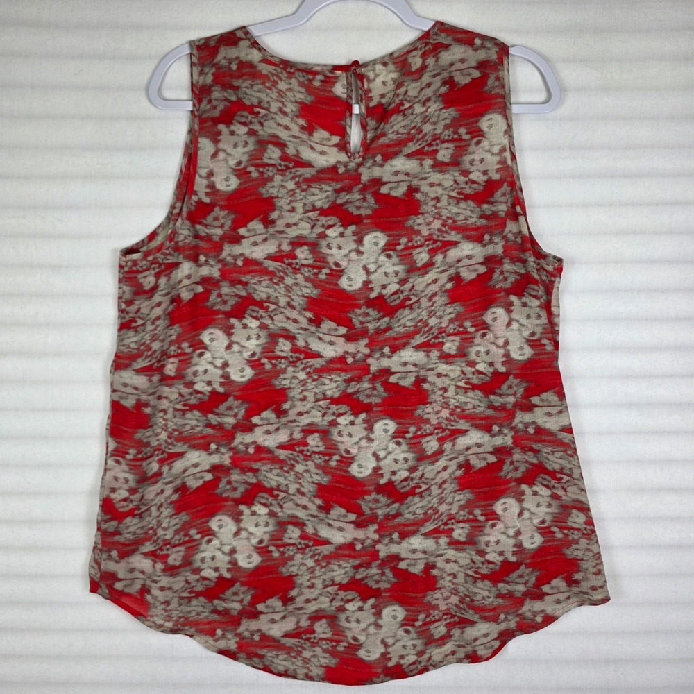 Juicy Couture Tank Top Womens XL Red Floral Rhinestone Y2K Cottagecore Boho - Picture 6 of 8